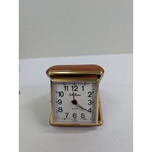 Vintage Seth Thomas Folding Travel Alarm Clock - 3" - WORKS